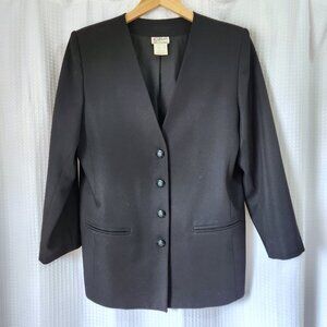 Dallairds Vintage Blazer Womens 14 Long Length 4 Button Black Front Pockets